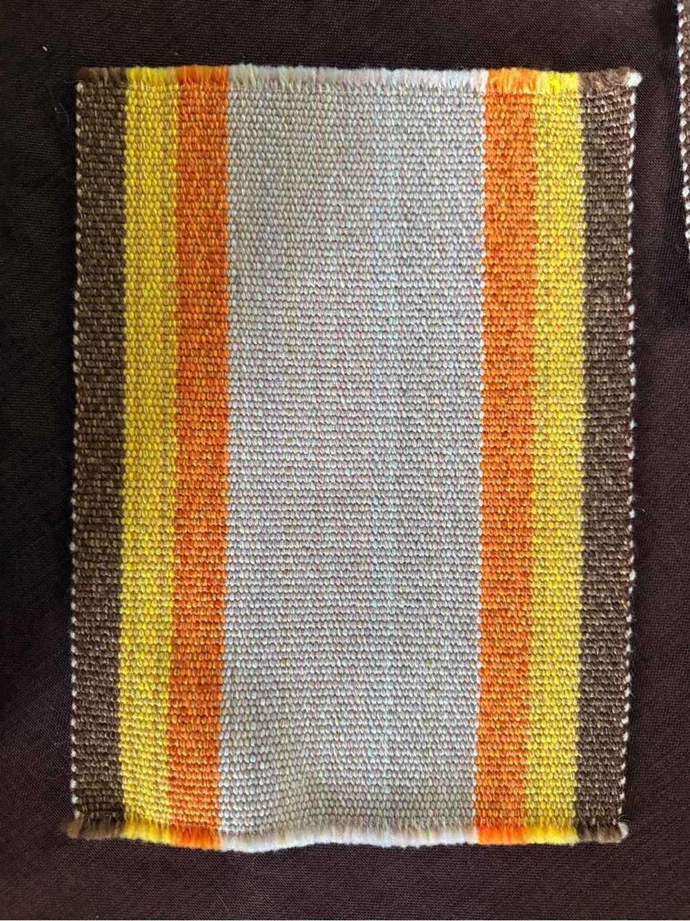 Vintage Woven Placemats Set of 6 Retro 70s Orange Yellow Brown